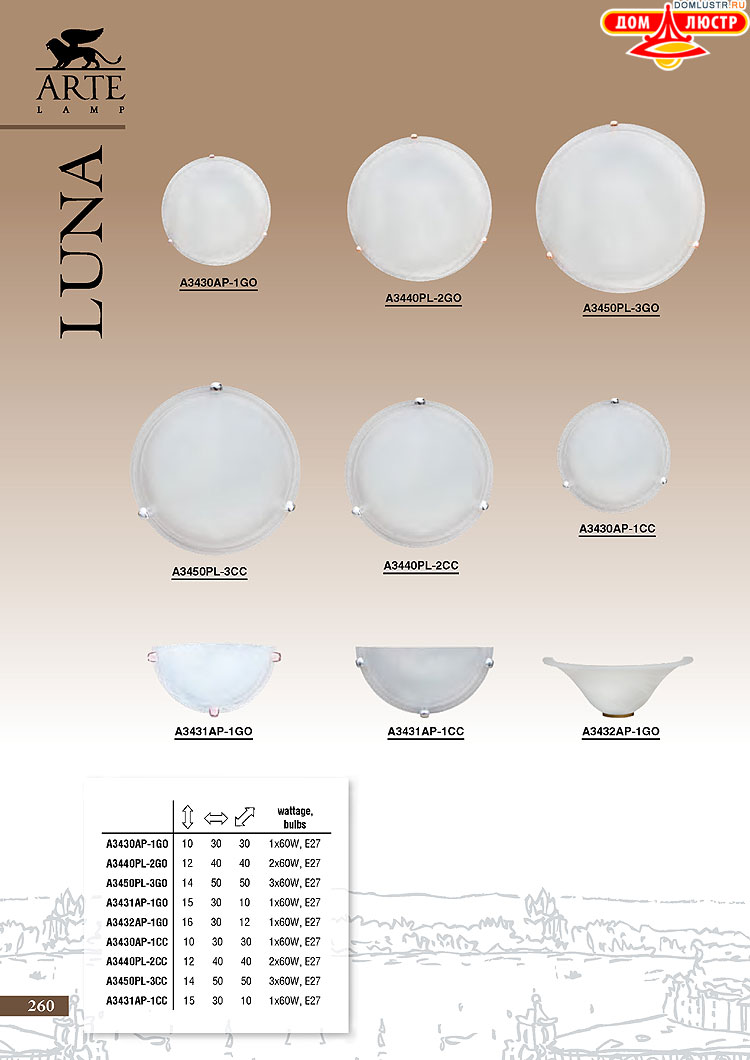 ����������� ������ � ����������� Arte Lamp, ���.: 260